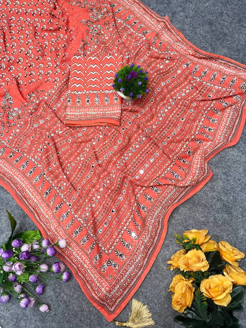 Budget range kareena kapoor inspired ajrak saree
