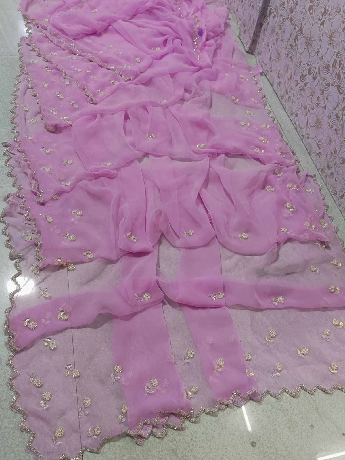 Handwork georgette saree