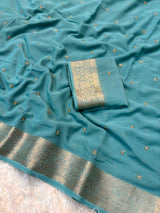 Pure chiffon saree with beads buttis