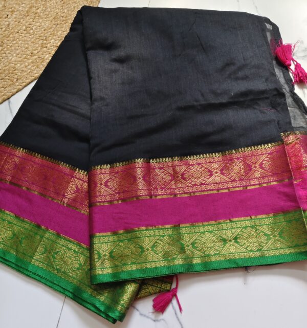 Mul cotton 120 courier zari boarder saree