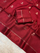 Jute silk viscose leaf pattern saree