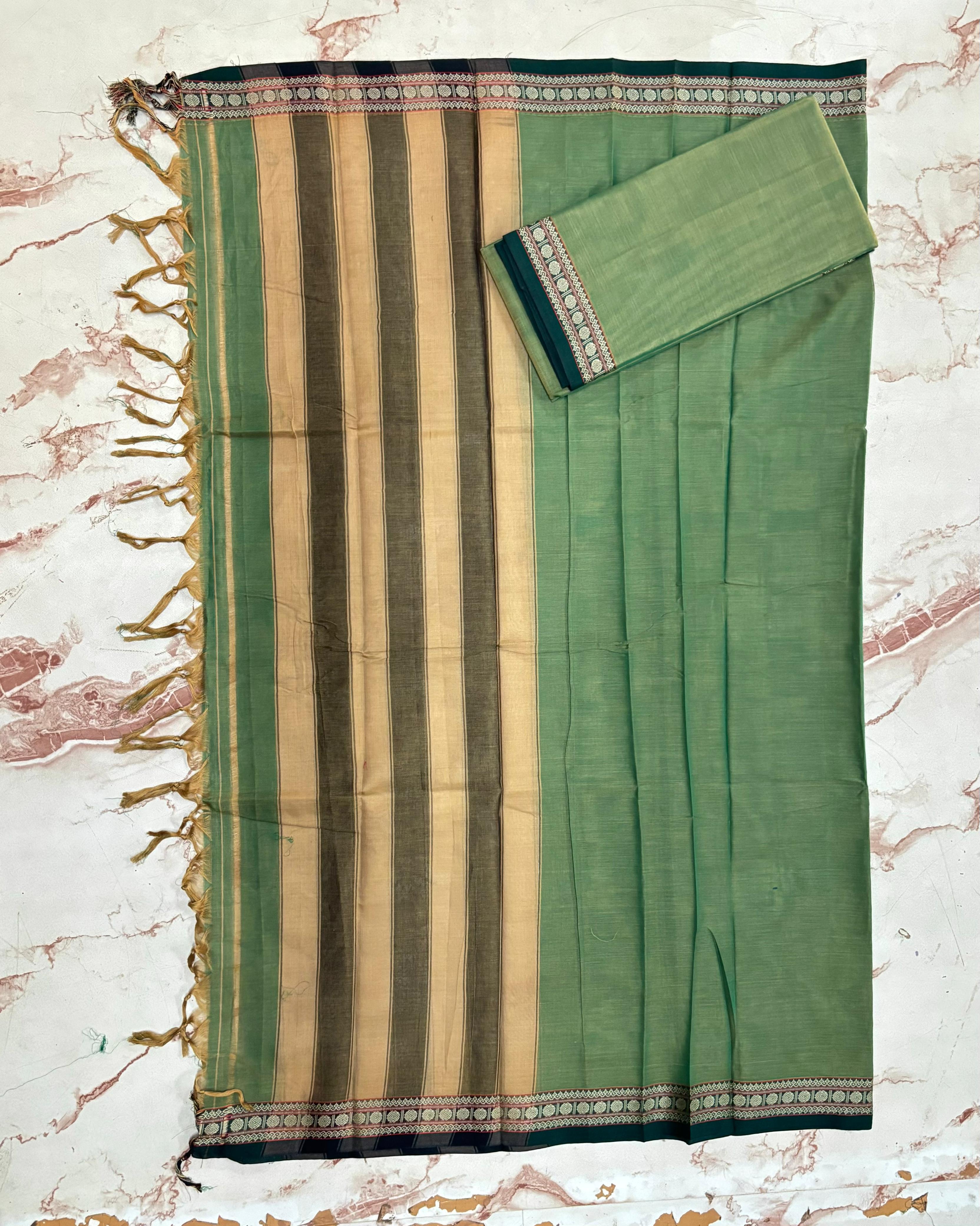 Narayanpeta Handloom Rudraksha boarder Dress material