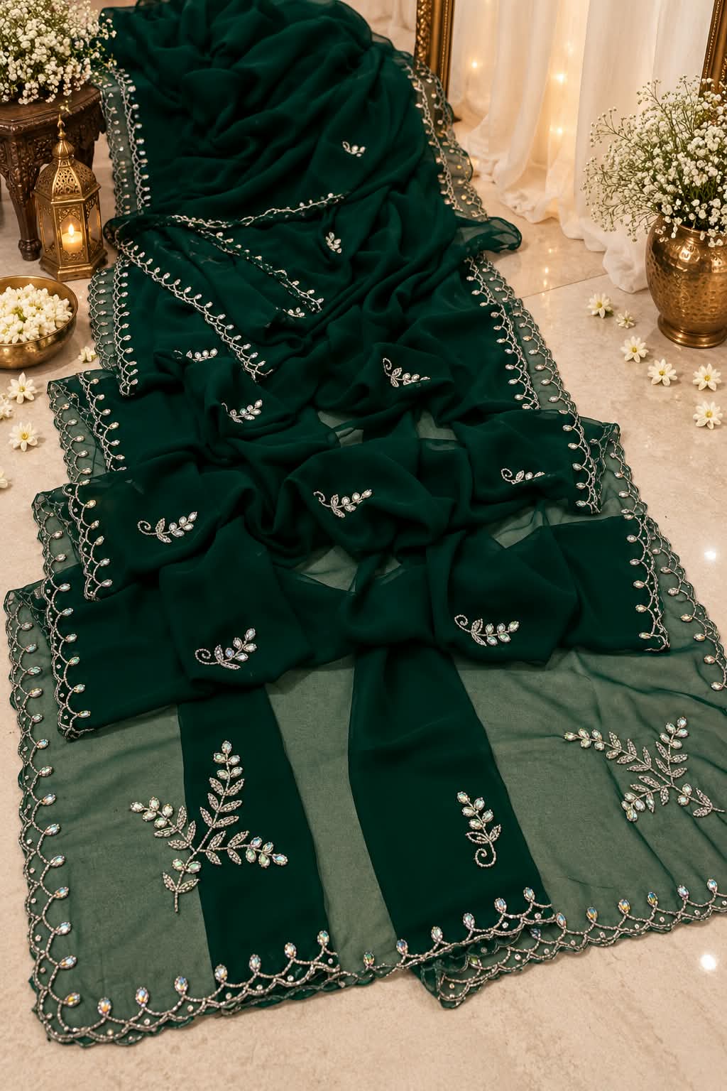 Royal georgette hand work saree
