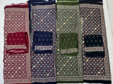 Premium quality pure cotton patola printed saree with stylish tassels
