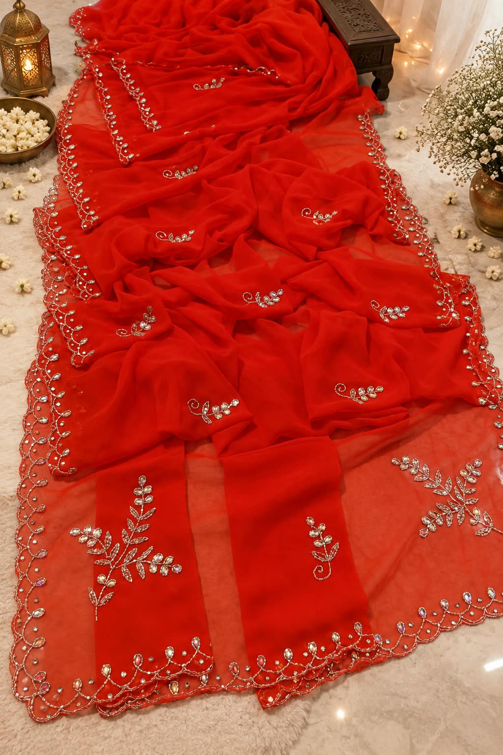 Royal georgette hand work saree