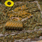 Space silk beads work saree with free desiner purse