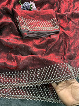 Diamond stone Space Silk Saree