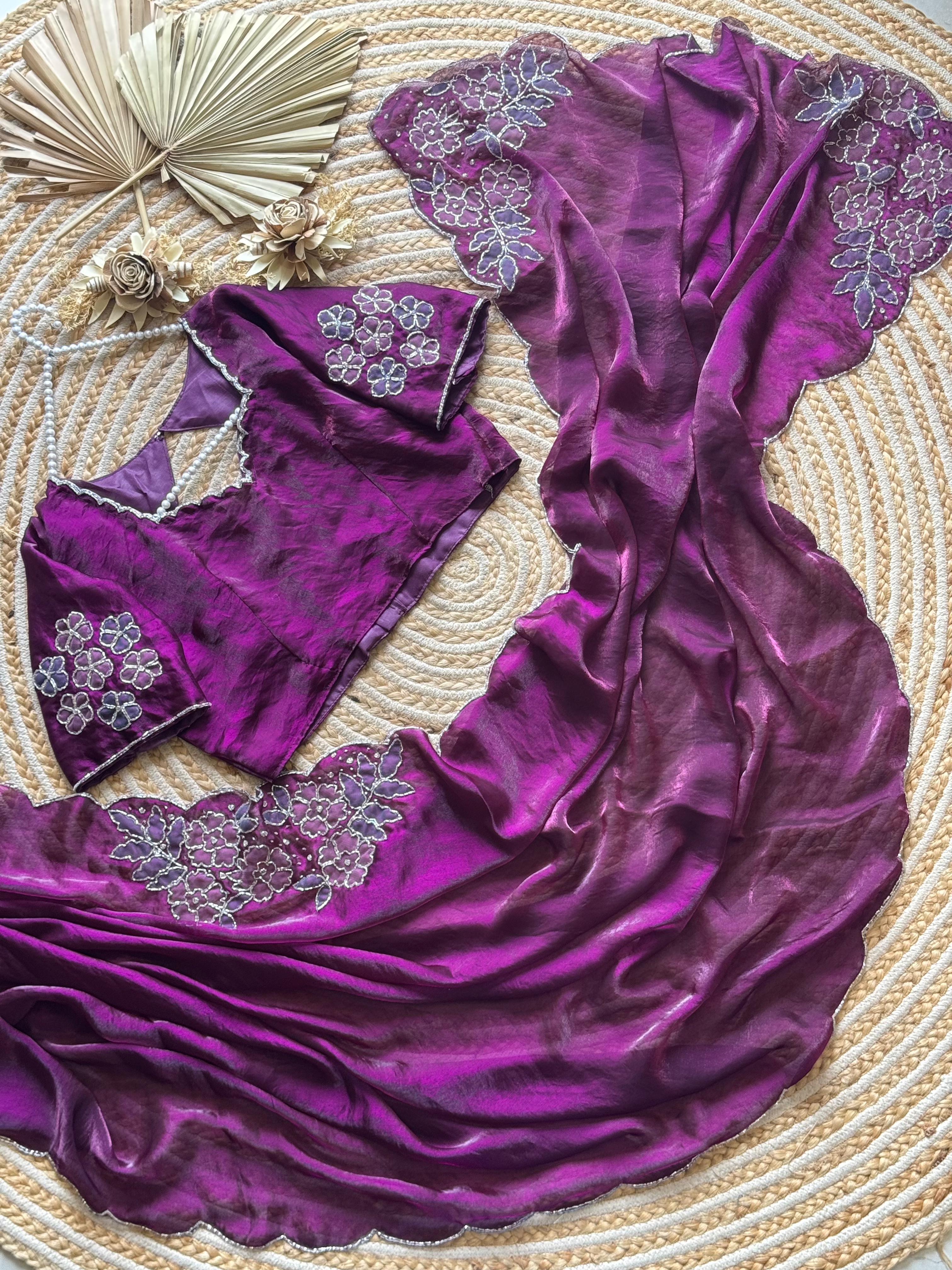Exclusive space silk party wear saree