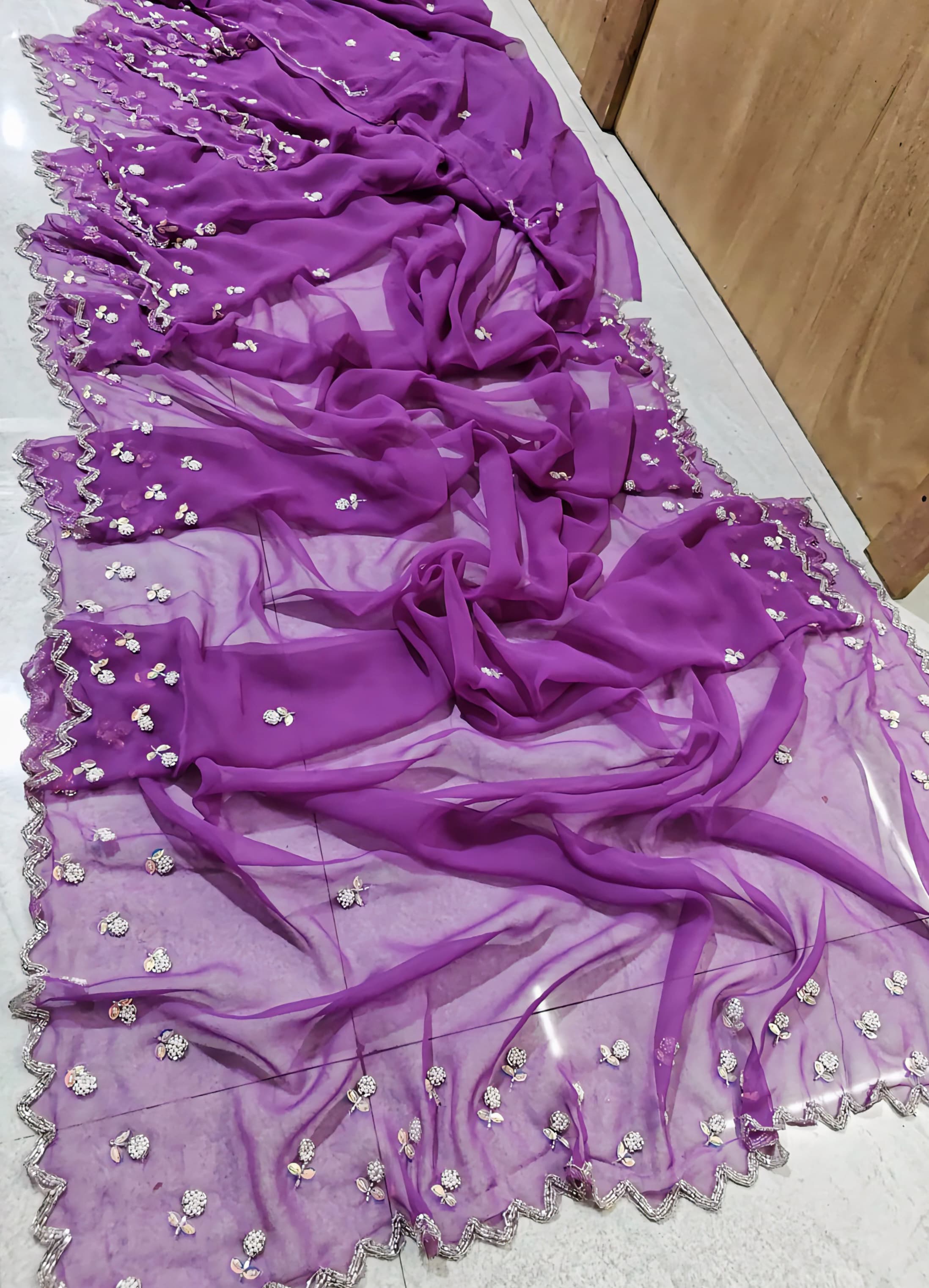 Handwork georgette saree