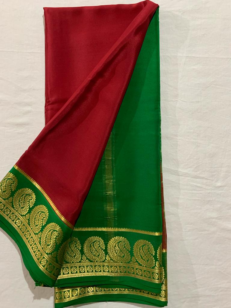 Mysore silk contrast budget friendly saree