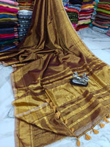 Kerala style gold tissue saree