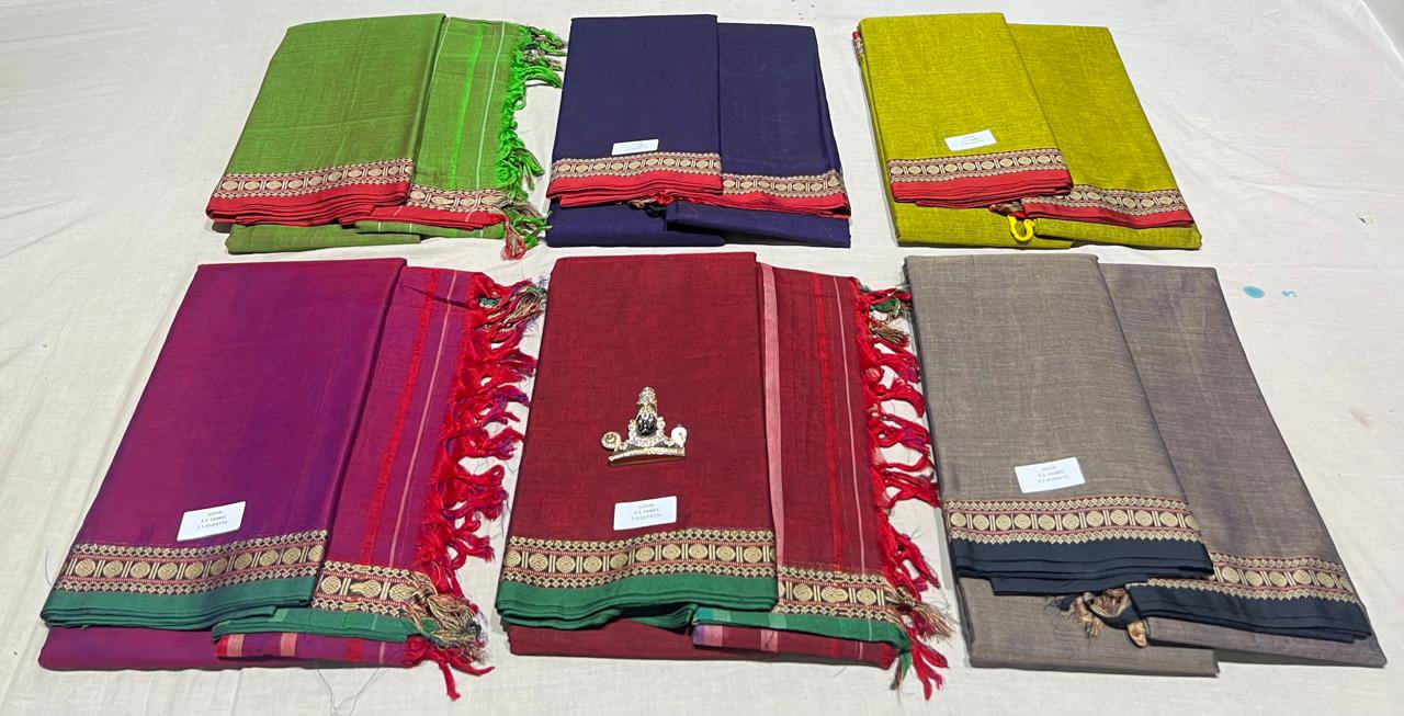 Narayanpeta Handloom Rudraksha boarder Dress material