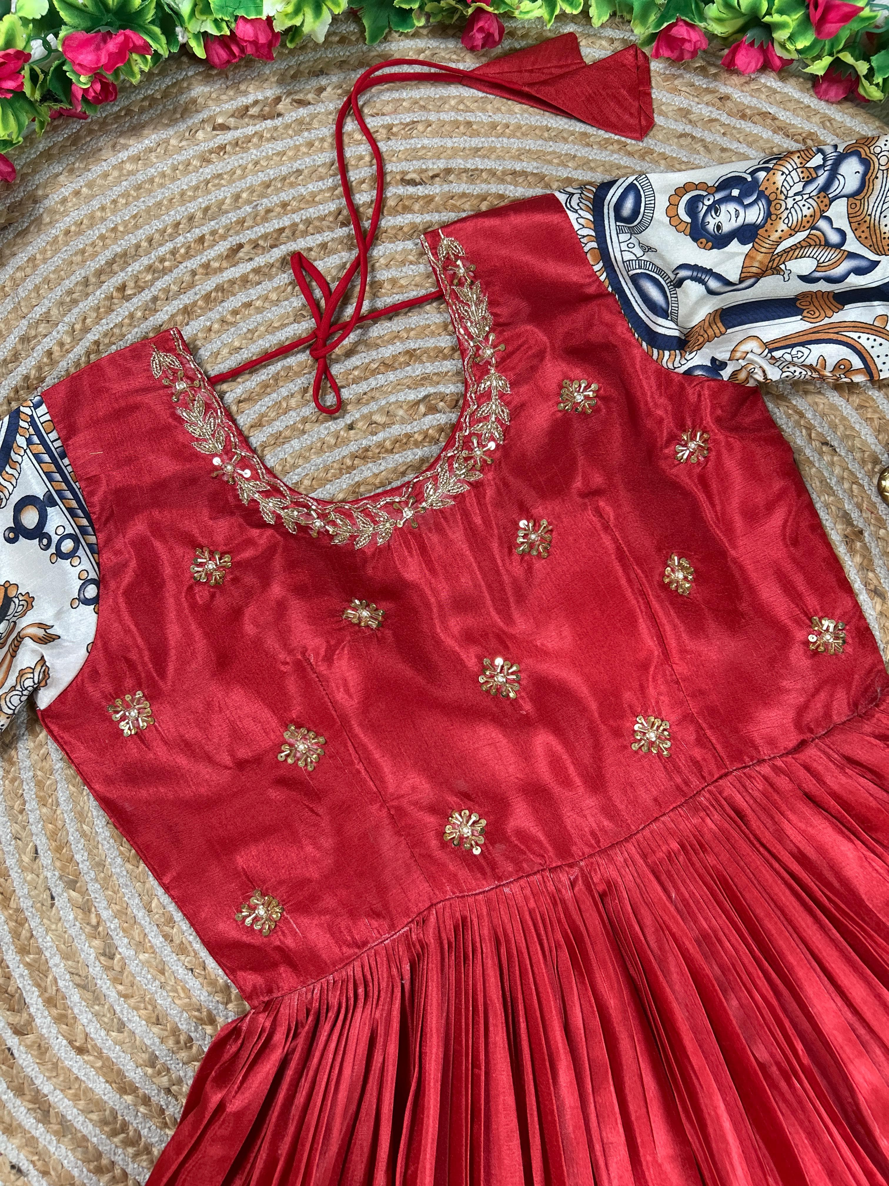 Kalamkari Maroon Anarkali