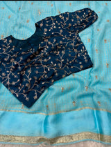 Surabhi- Viscose Georgette weaving checks saree