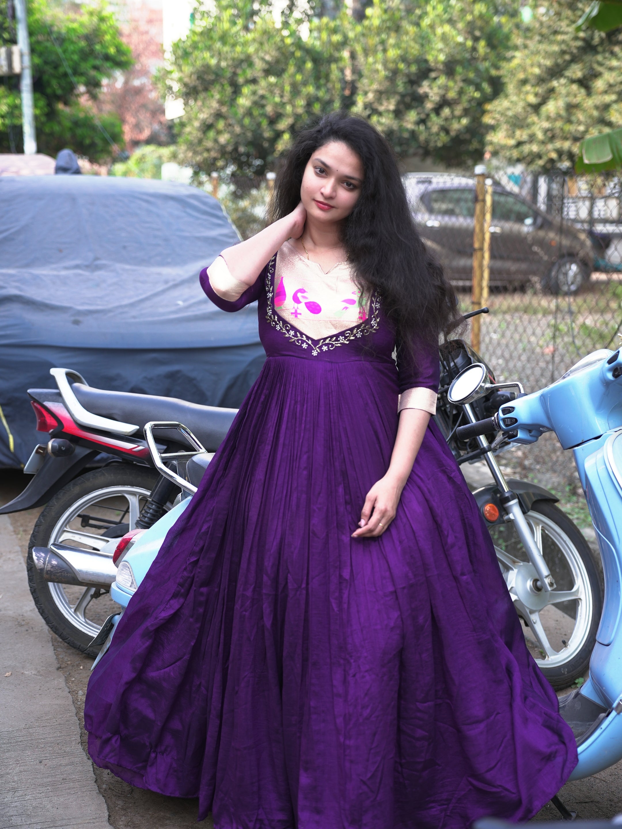 formal & gown paithani dress for women Paithani Gown for women – Sumi Vastra