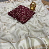 Surabhi- Viscose Georgette weaving checks saree