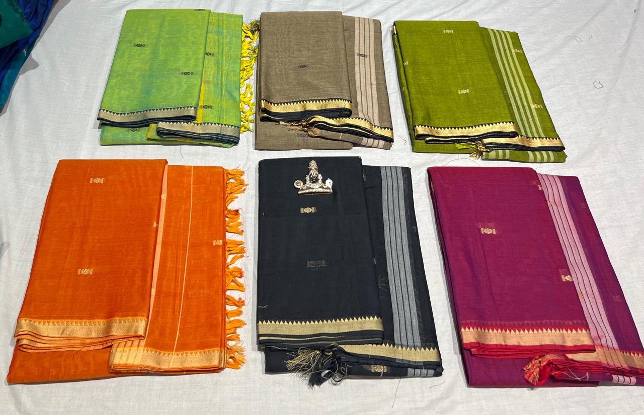 Narayanpeta buttis small boarder dress material set