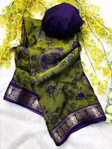 Maheswari Penkalamkari silk saree