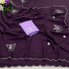 HO silk handwork saree with raw silk blouse