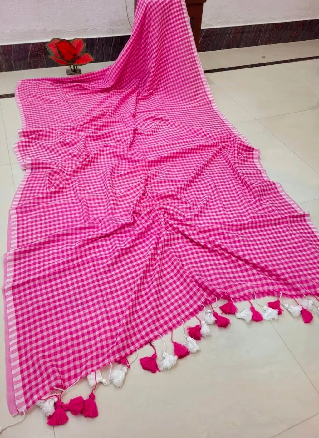 Korean inspired pure mul cotton saree