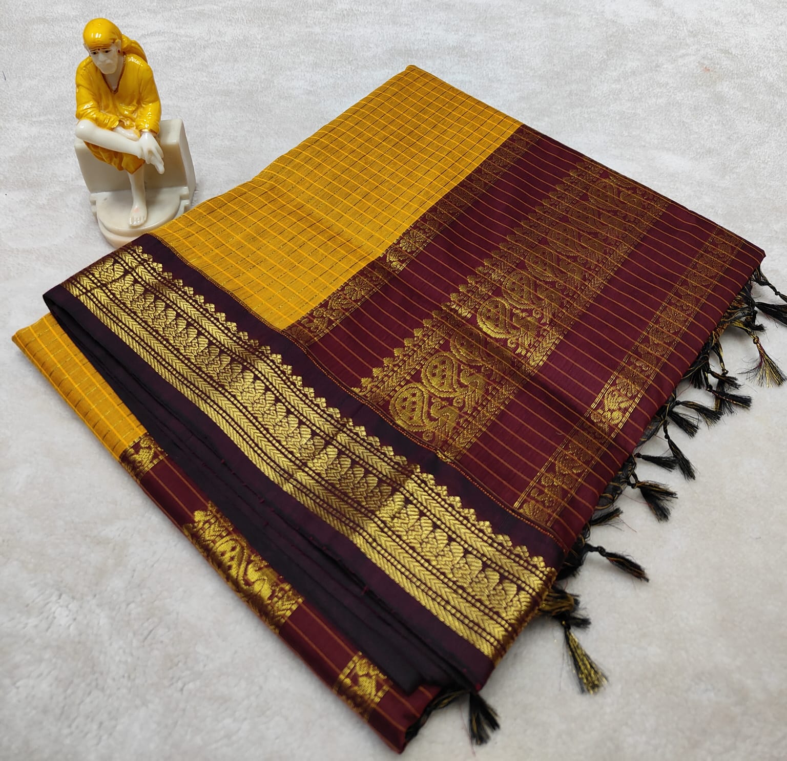 Kalyani pattu cotton checks saree