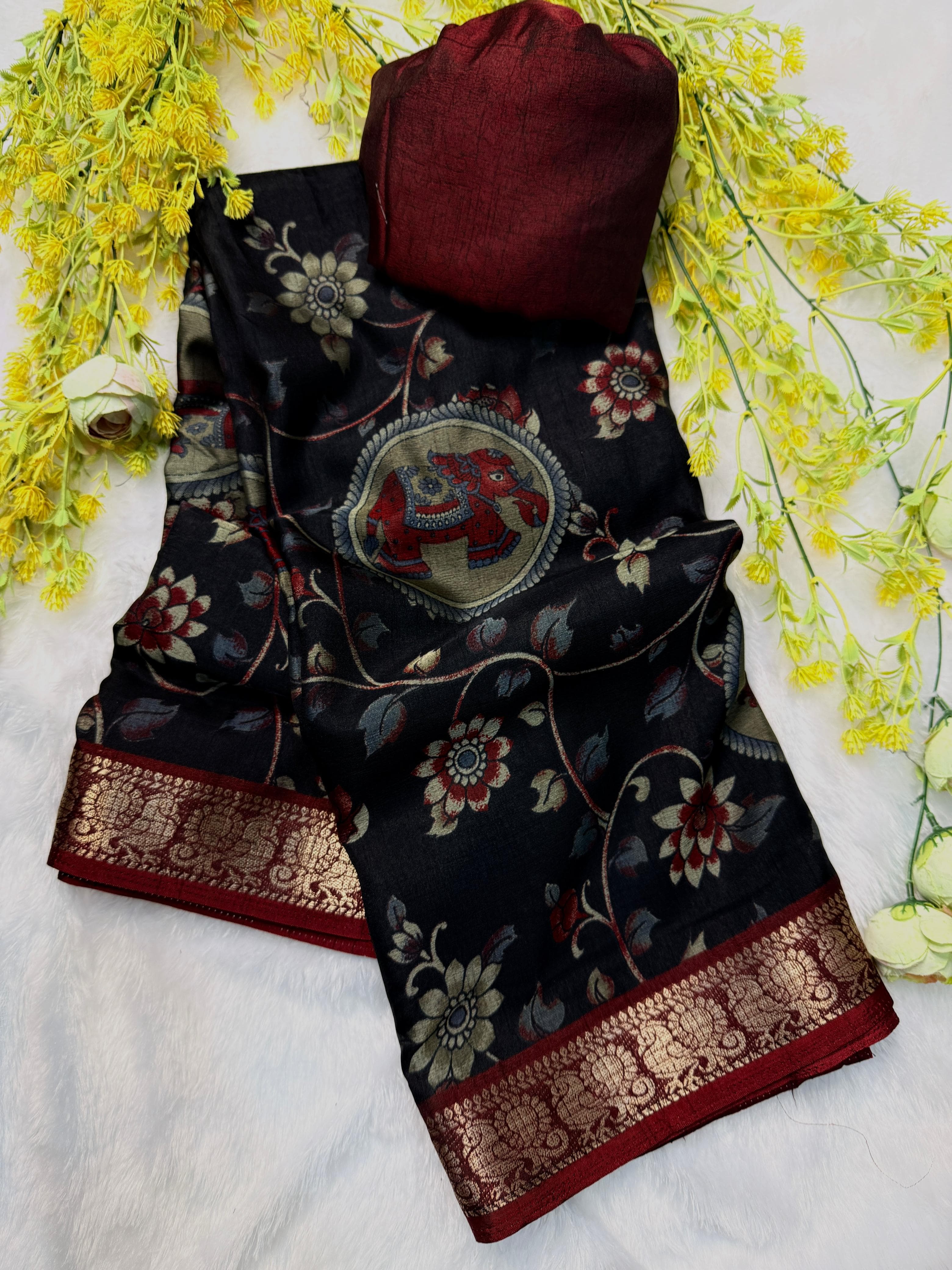 Maheswari Penkalamkari silk saree