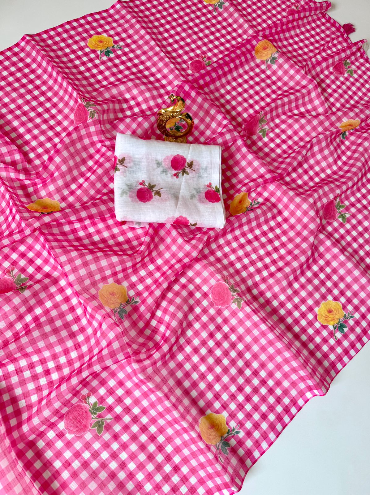 Lenin Cotton checks saree