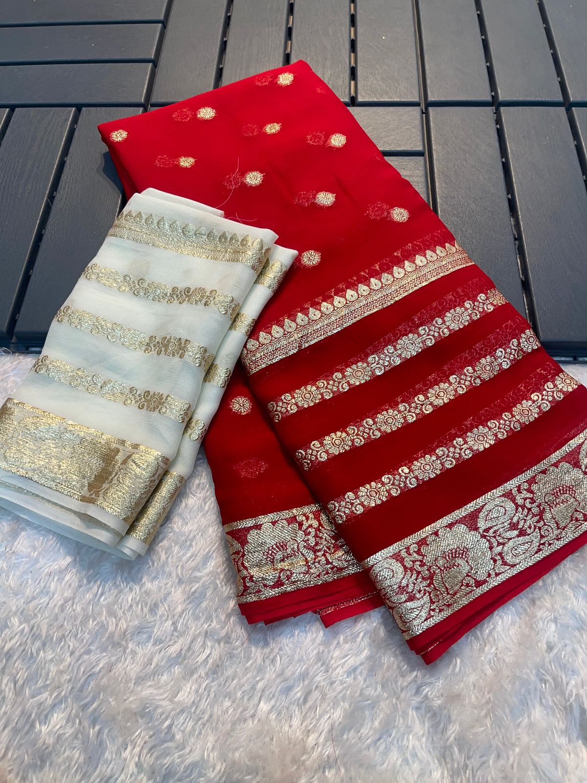 Viscose georgette festive saree