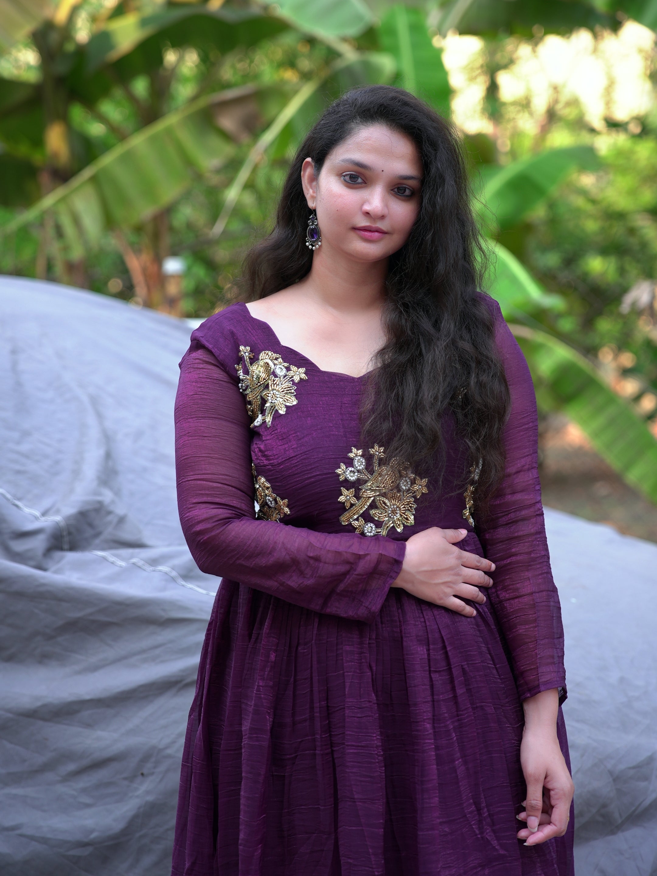 Crunchy organza full length frocks