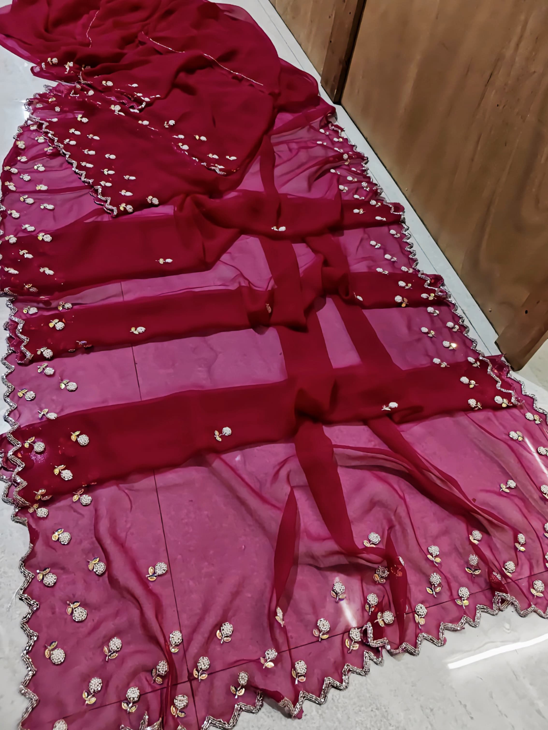 Handwork georgette saree
