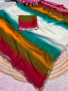Multi shade party wear saree