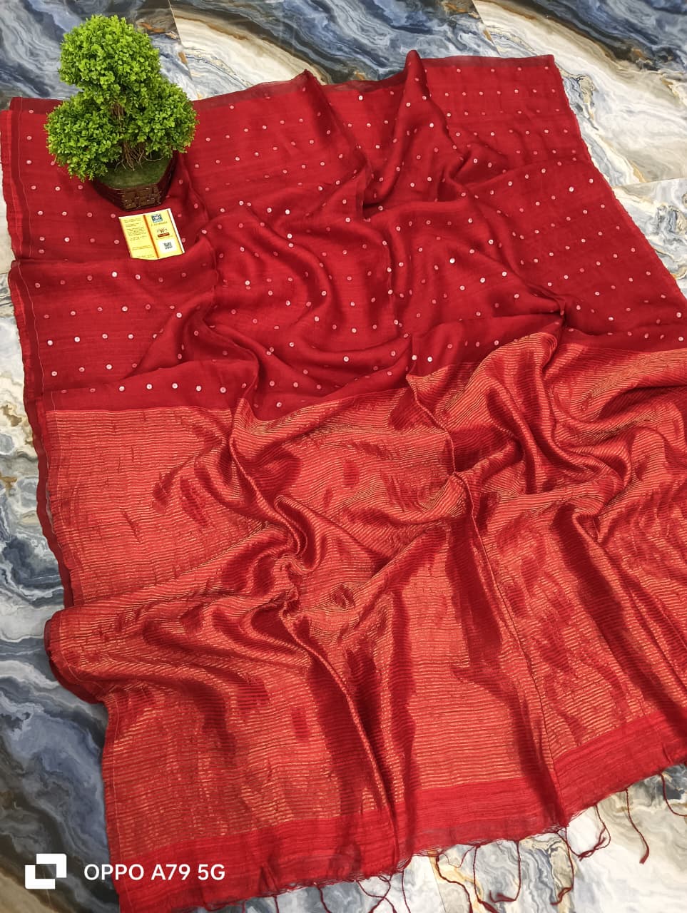 Pure Matka Silk mark certified sea shell saree