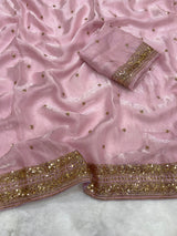 Space silk sequence party wear saree