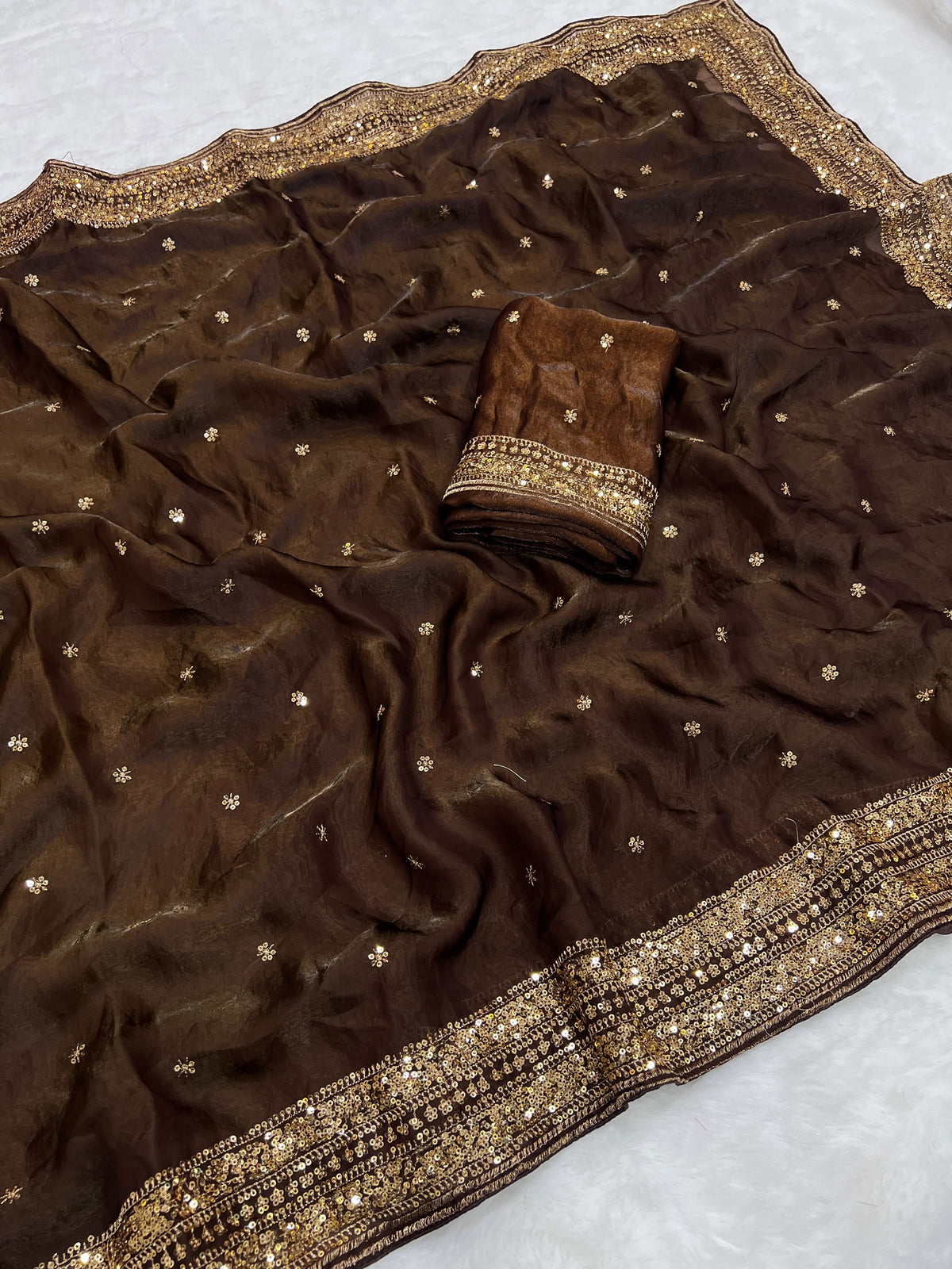 Space silk sequence party wear saree