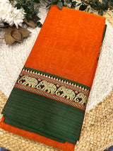 Narayanpeta Mercerised Cotton elephant gap boarder