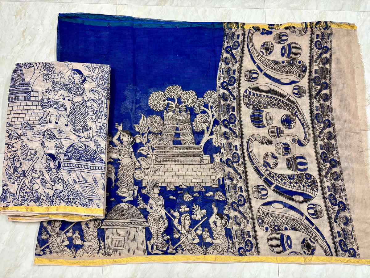 Kota cotton pure kalamkari dress material
