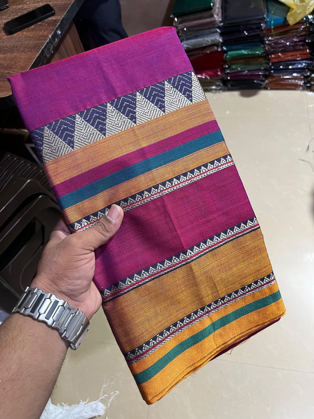 Narayanpeta kanchi style temple boarder saree