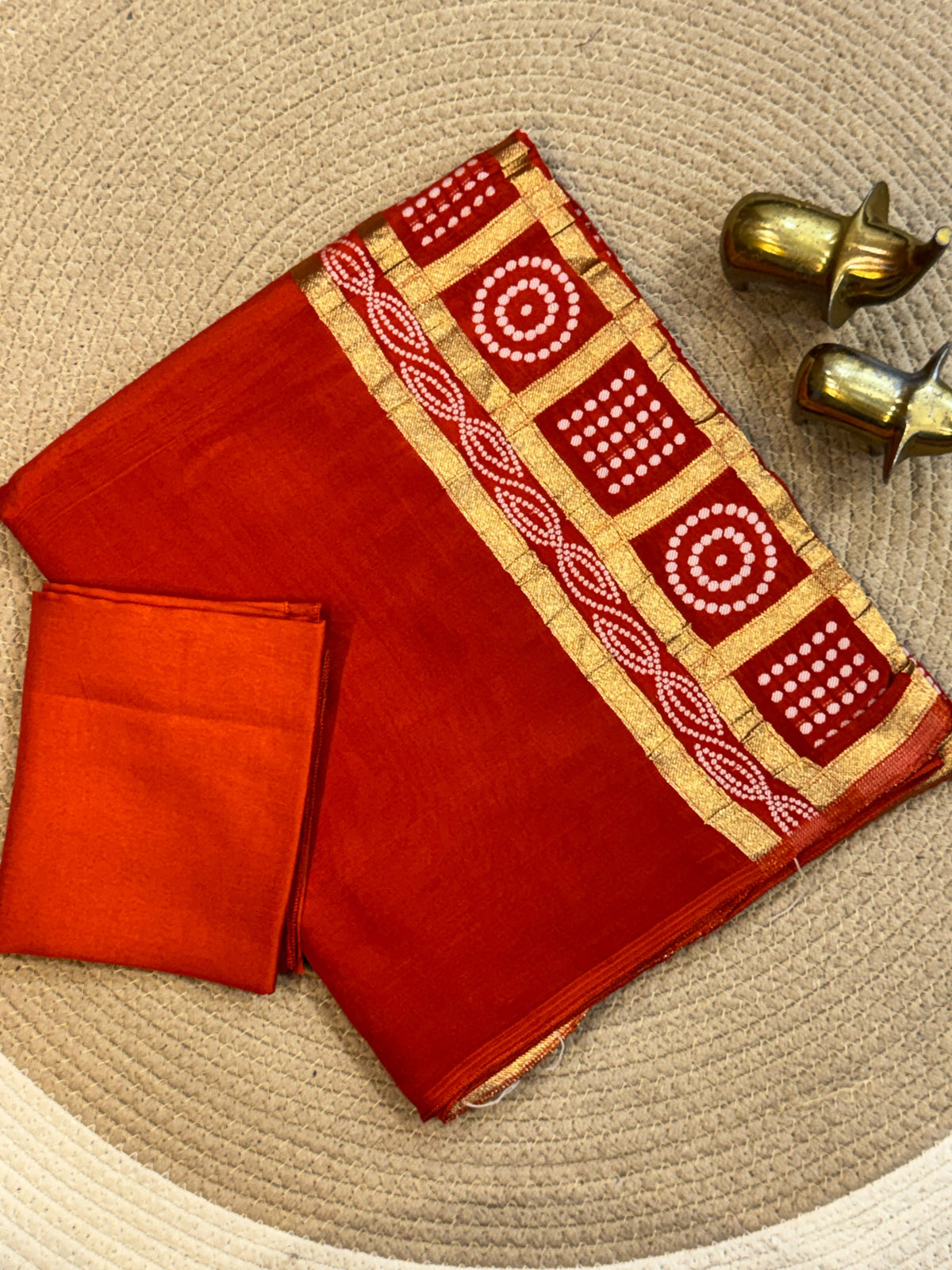 Replica Viscose satin silk saree with bandhej pallu