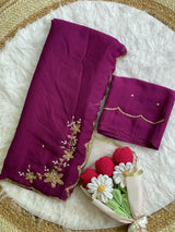 Rangoli crush pure handwork saree