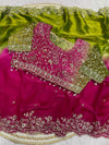 Space Silk Embroidery work saree with stitched blouse
