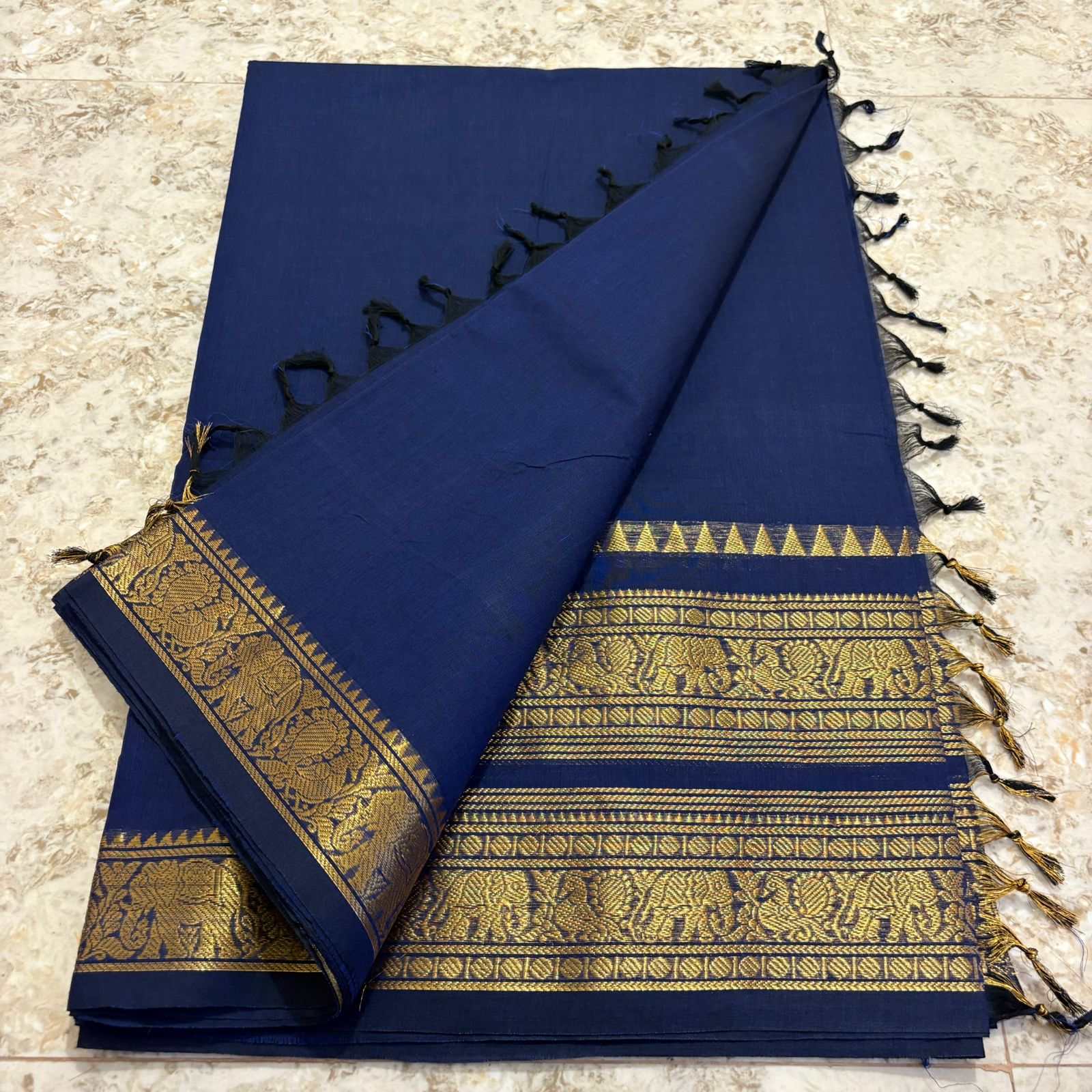 Chettinadu Pure Cotton kanchi zari Saree