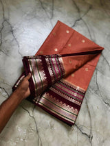 Banarasi soft katan silk contrast boarder saree