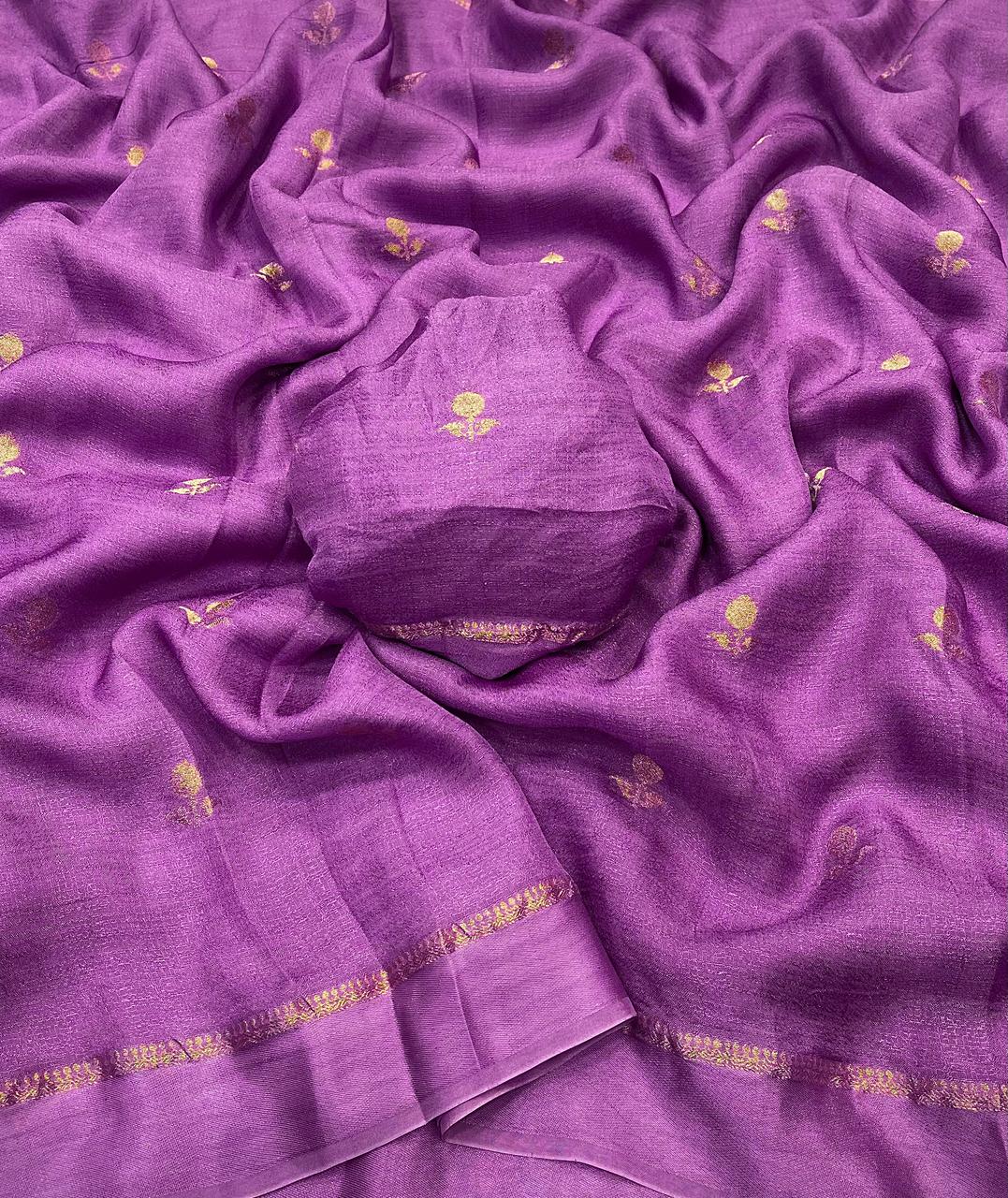 Viscose khadi silk saree