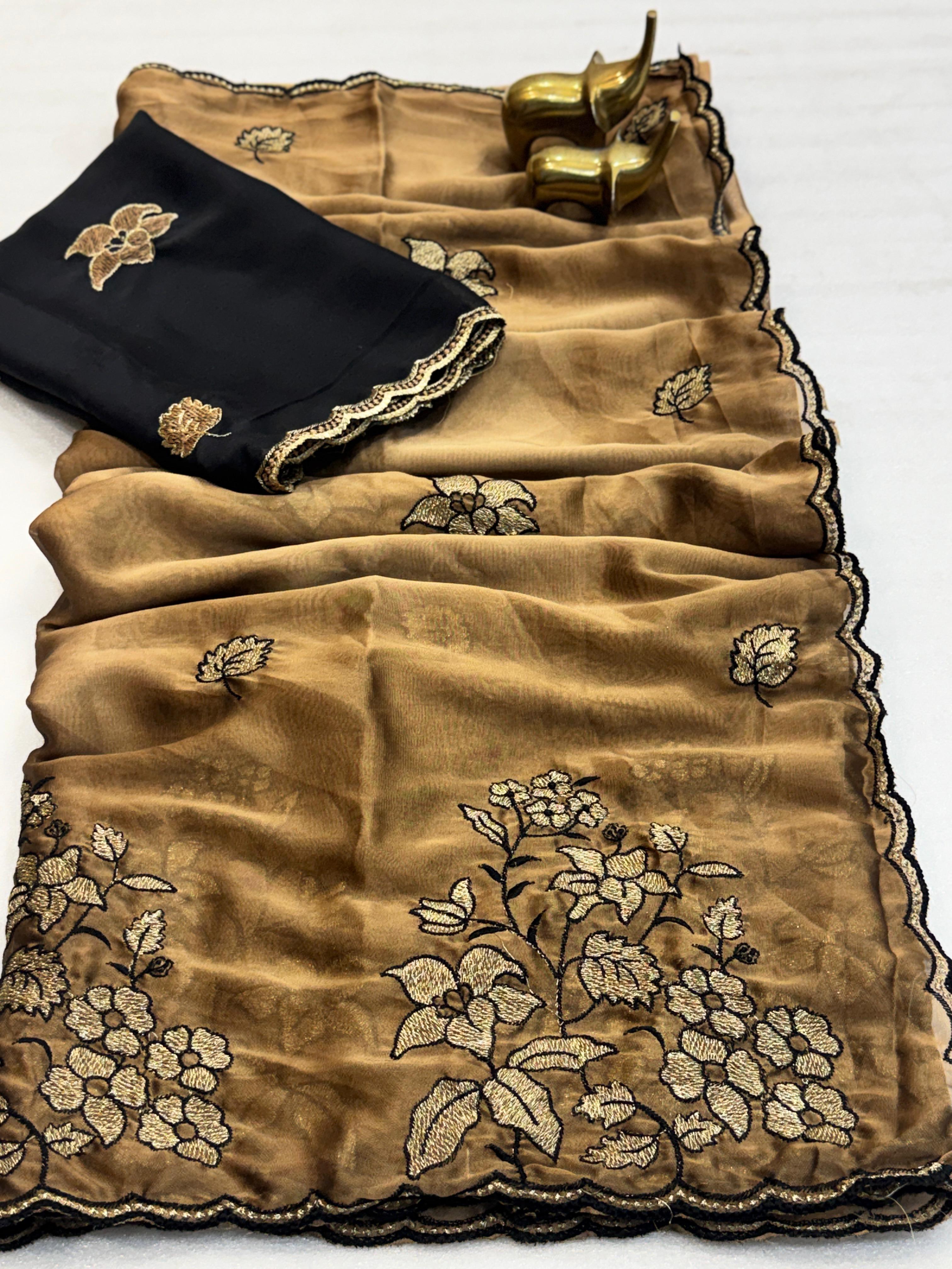 Rangoli silk heavy work saree