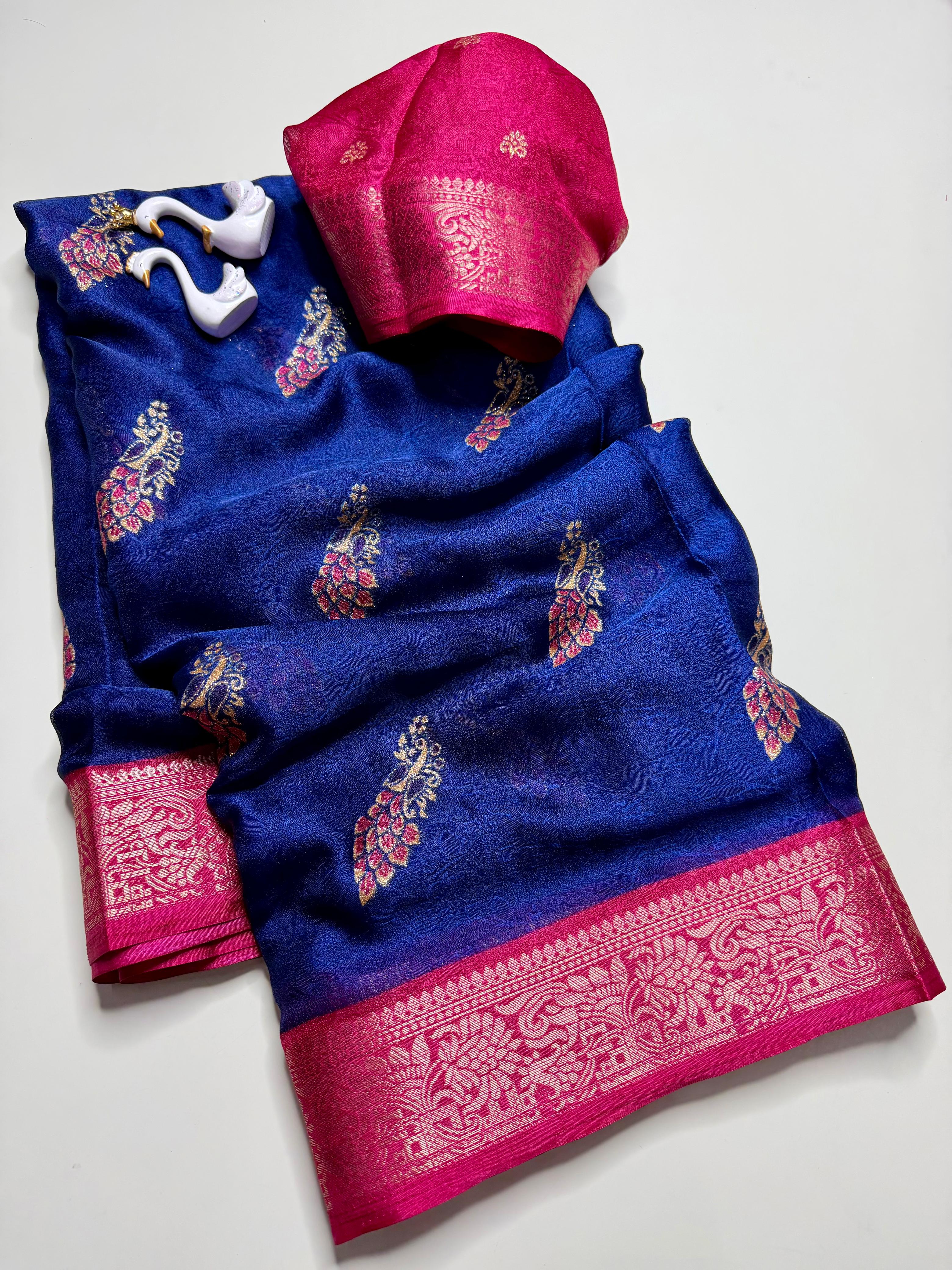 Beautiful marshmellow moss georgette saree