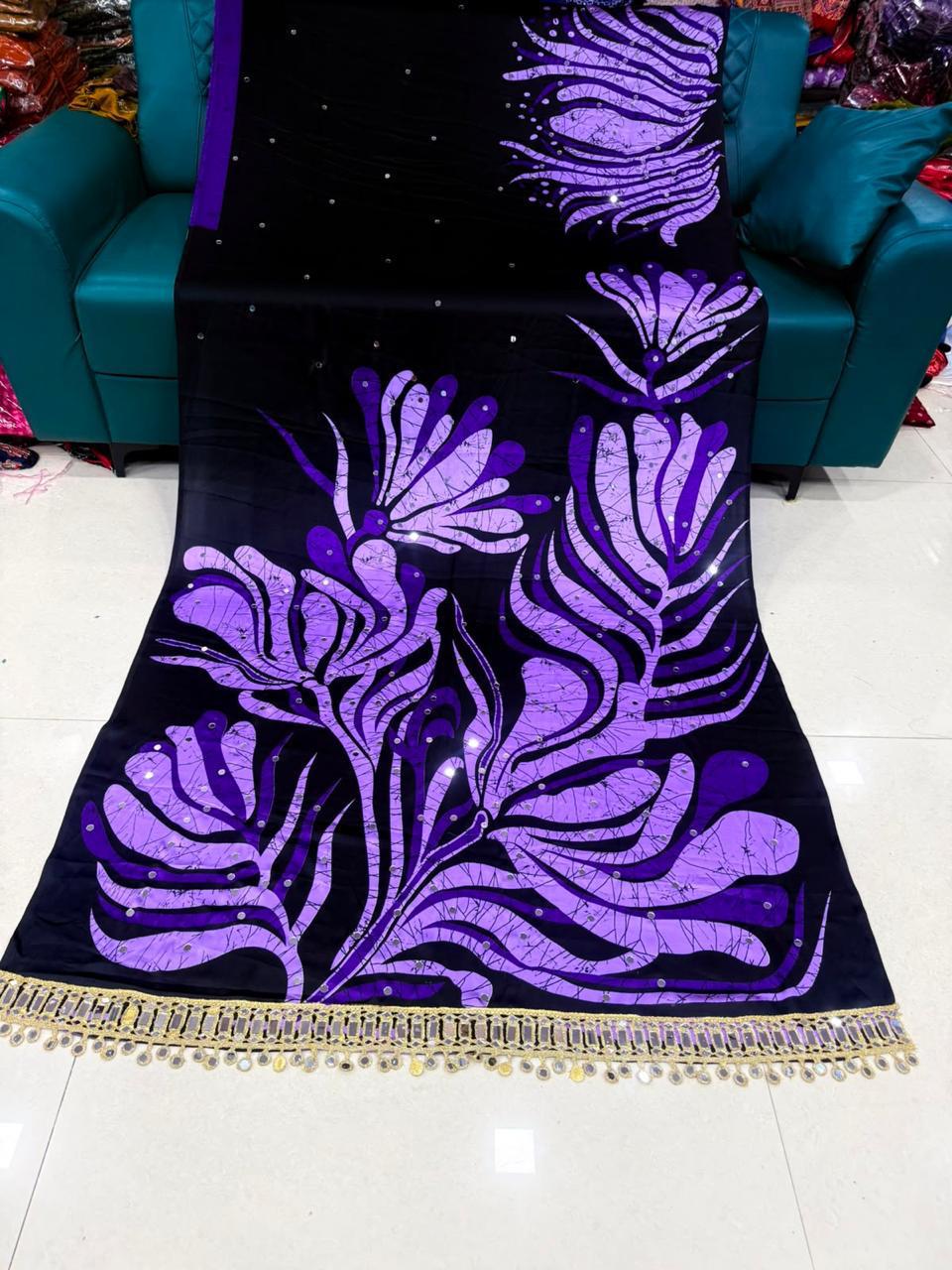 Gajji silk mirror boarder saree