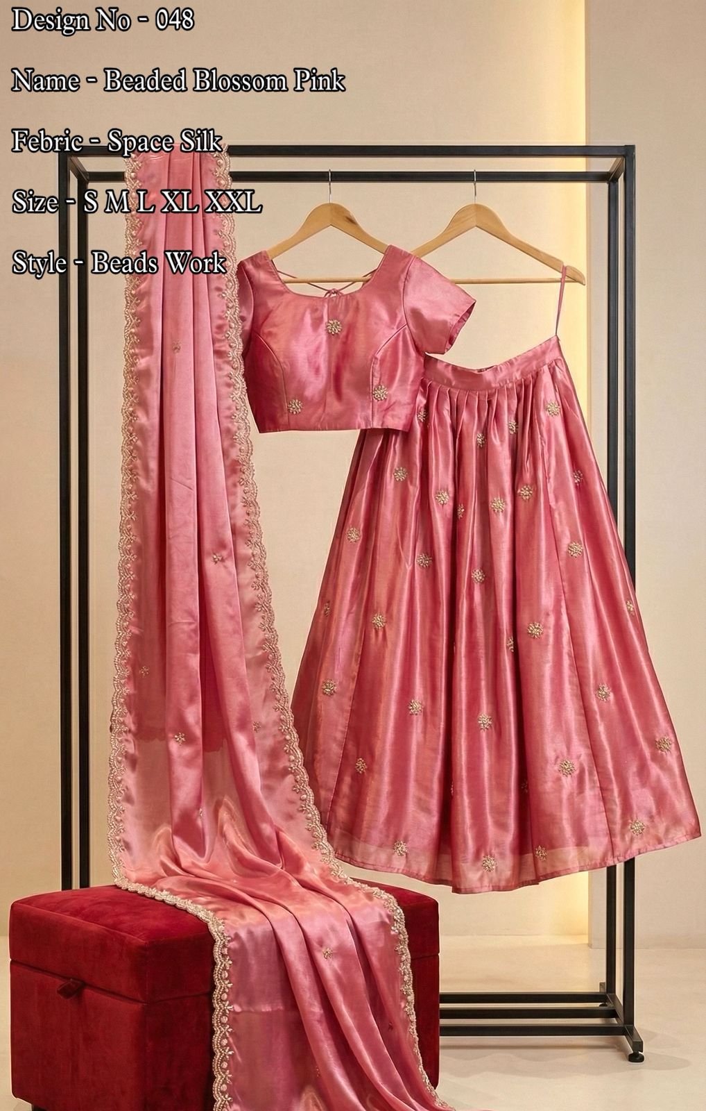 Space silk Party wear fully stitched half lehanga choli