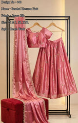 Space silk Party wear fully stitched half lehanga choli