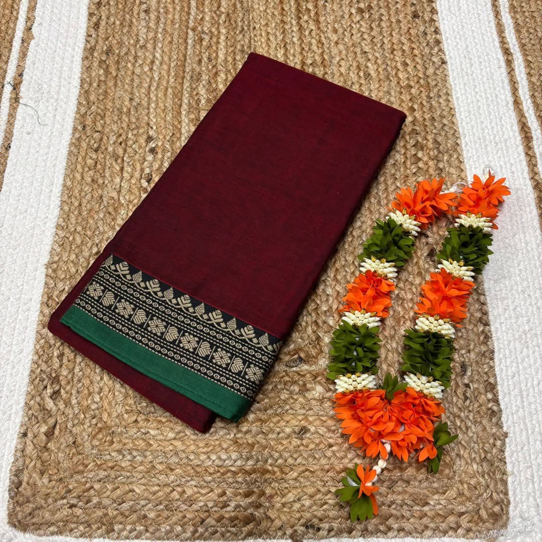 Narayanpeta Pure Cotton rudraksha boarder saree