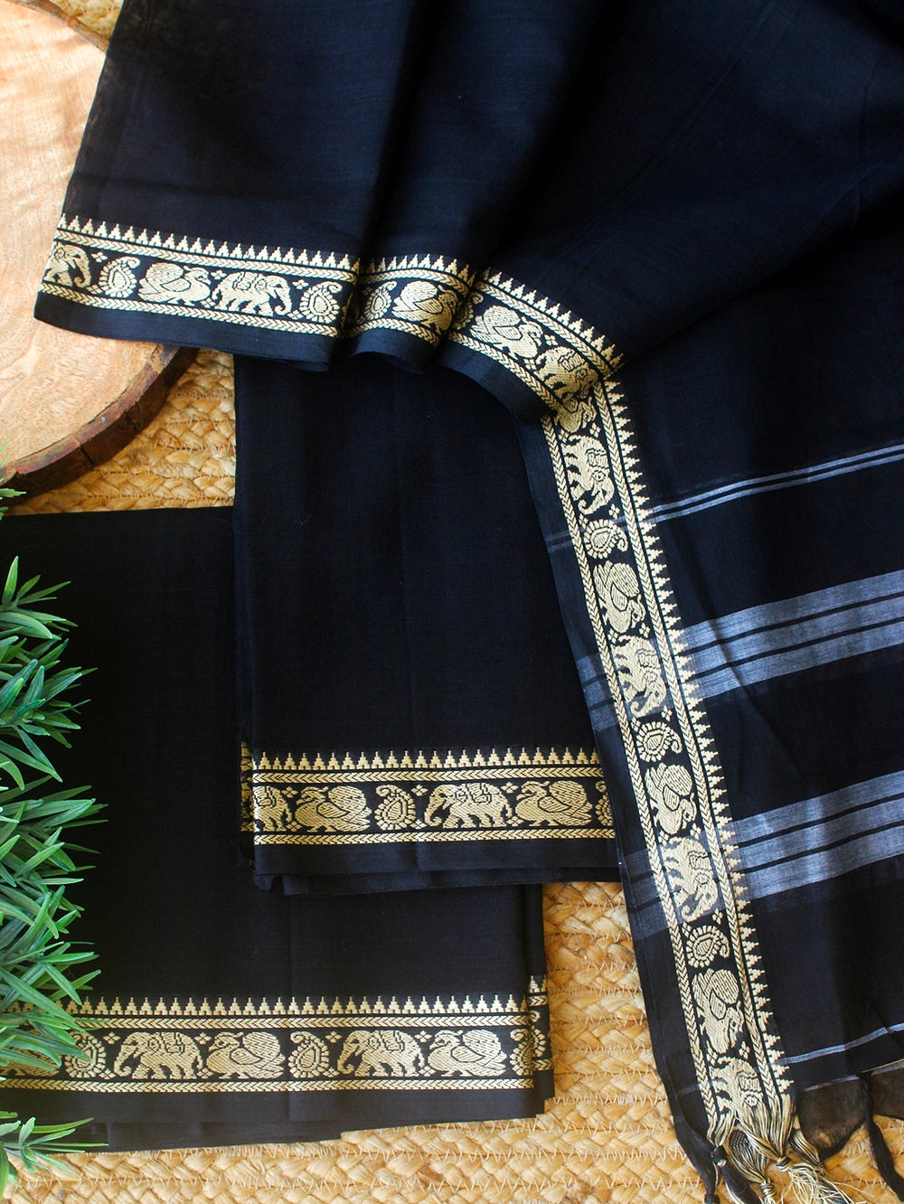 Narayanpeta Elephant Peacock Small boarder dress material